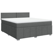Boxspring met matras stof donkergrijs 180x200 cm