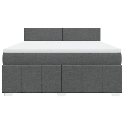 Boxspring met matras stof donkergrijs 180x200 cm