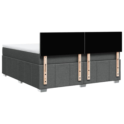 Boxspring met matras stof donkergrijs 180x200 cm