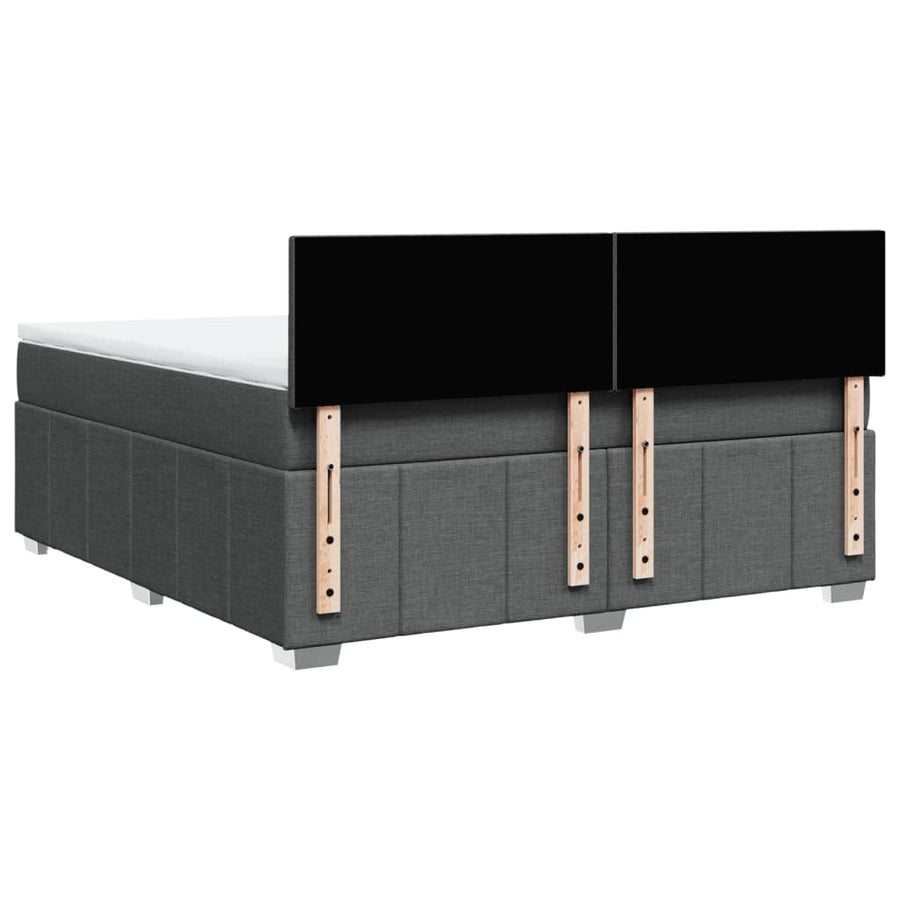 Boxspring met matras stof donkergrijs 180x200 cm
