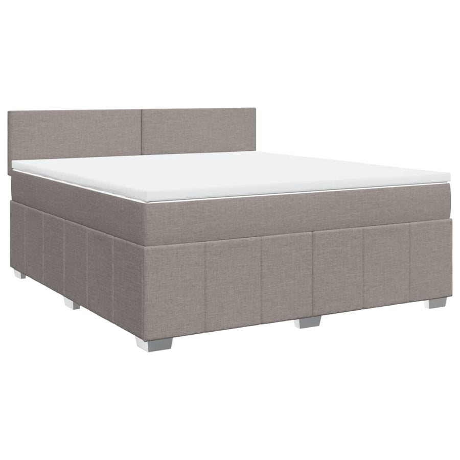 Boxspring met matras stof taupe 180x200 cm