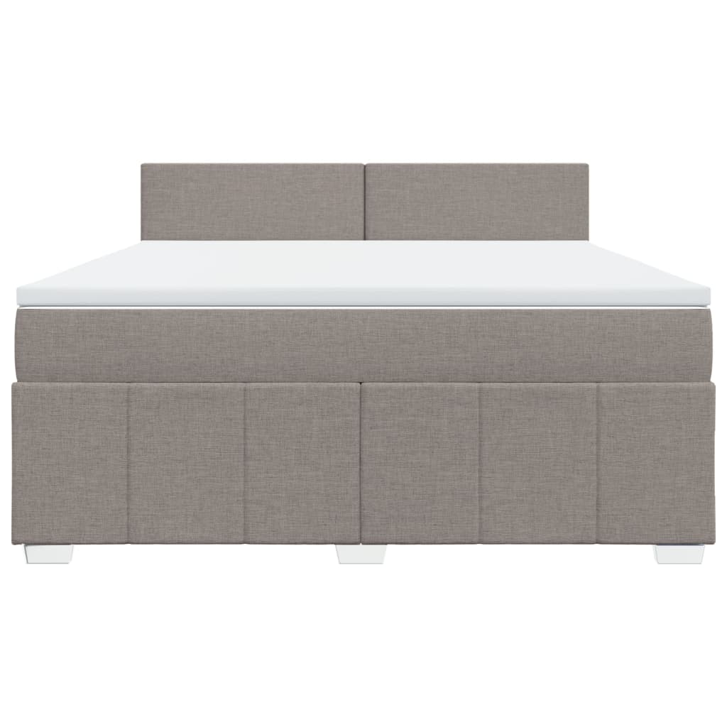 Boxspring met matras stof taupe 180x200 cm