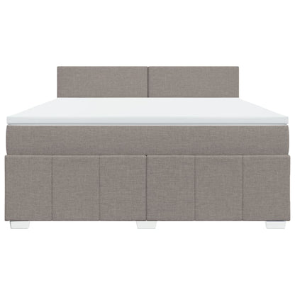 Boxspring met matras stof taupe 180x200 cm