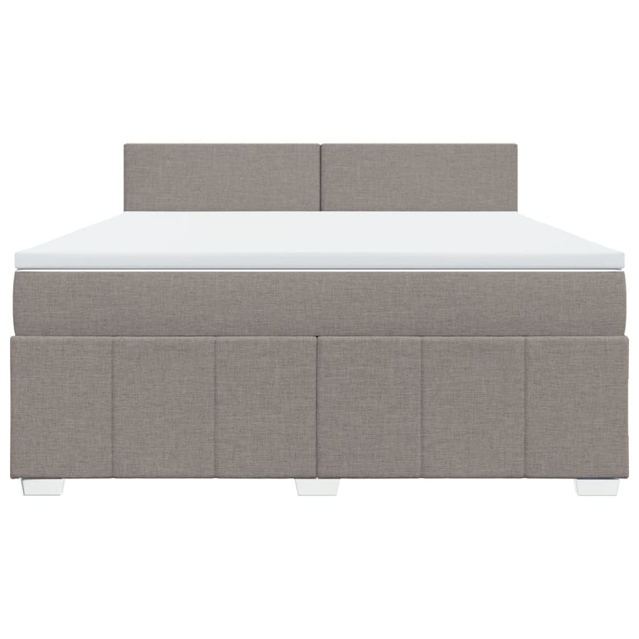 Boxspring met matras stof taupe 180x200 cm
