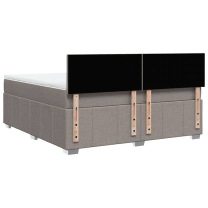 Boxspring met matras stof taupe 180x200 cm