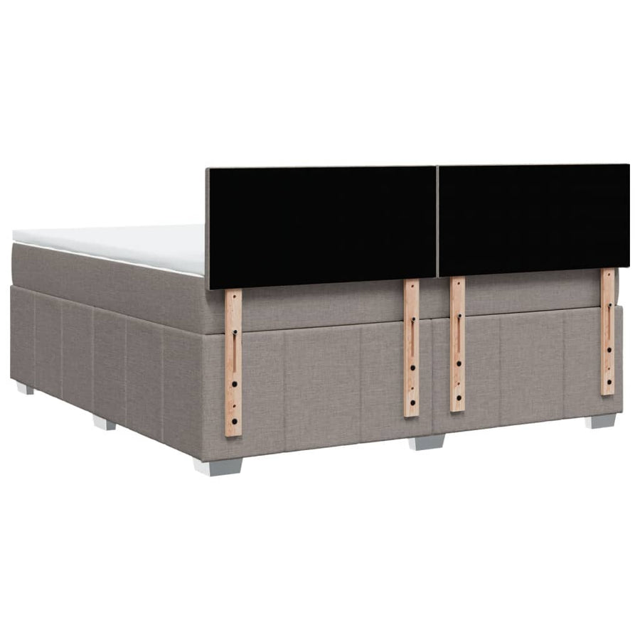 Boxspring met matras stof taupe 180x200 cm