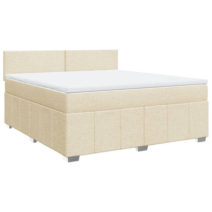 Boxspring met matras stof crèmekleurig 180x200 cm