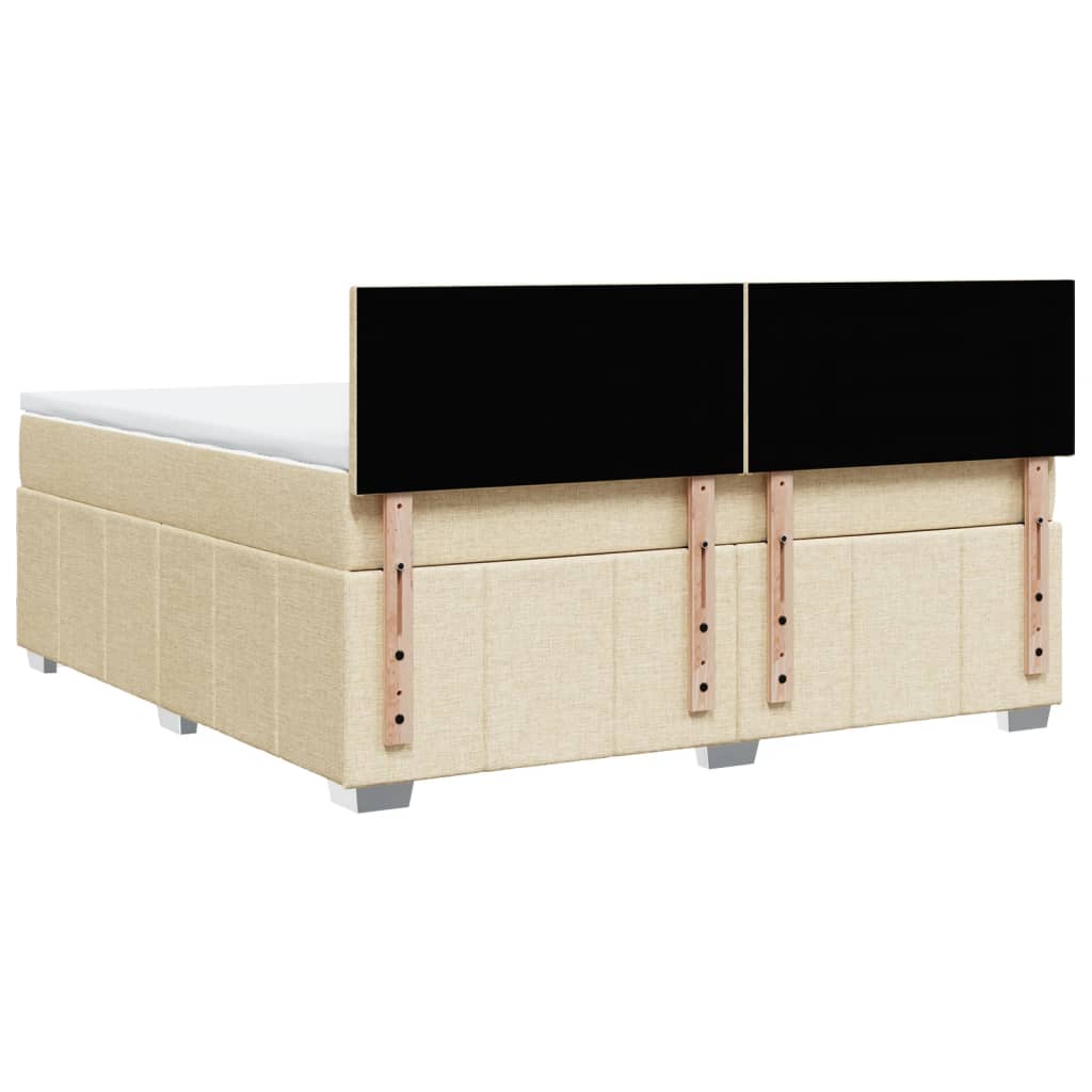 Boxspring met matras stof crèmekleurig 180x200 cm