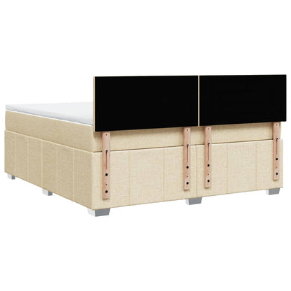 Boxspring met matras stof crèmekleurig 180x200 cm
