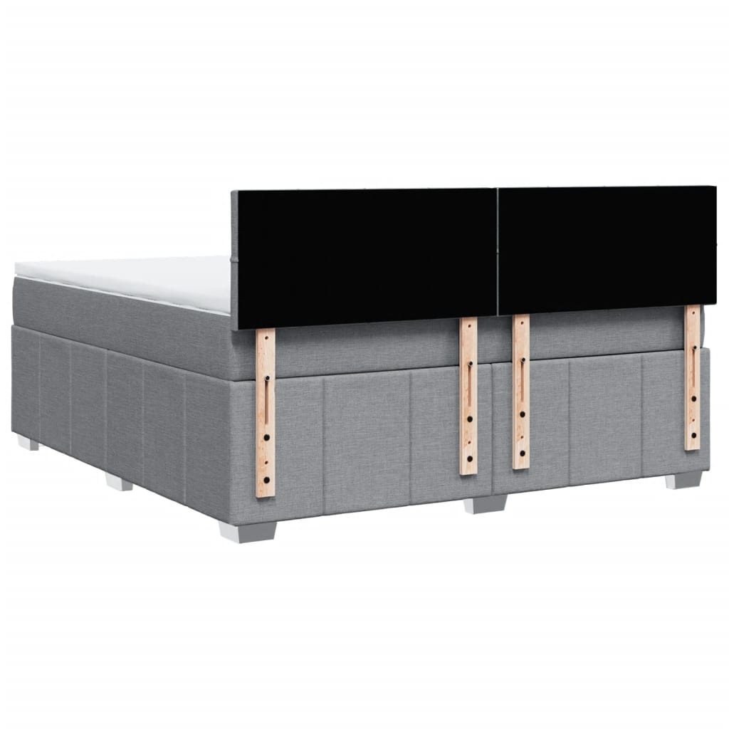 Boxspring met matras stof lichtgrijs 180x200 cm