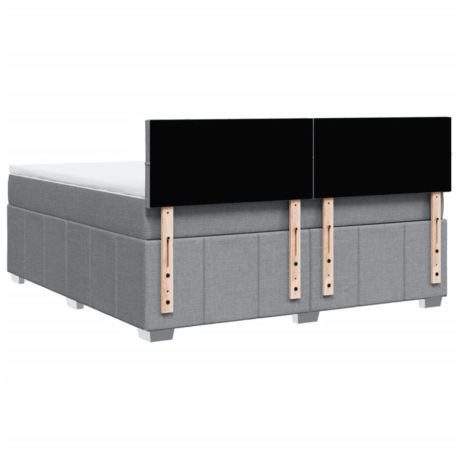 Boxspring met matras stof lichtgrijs 180x200 cm