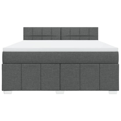 Boxspring met matras stof donkergrijs 180x200 cm