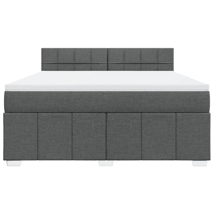 Boxspring met matras stof donkergrijs 180x200 cm