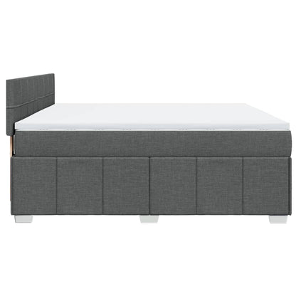 Boxspring met matras stof donkergrijs 180x200 cm