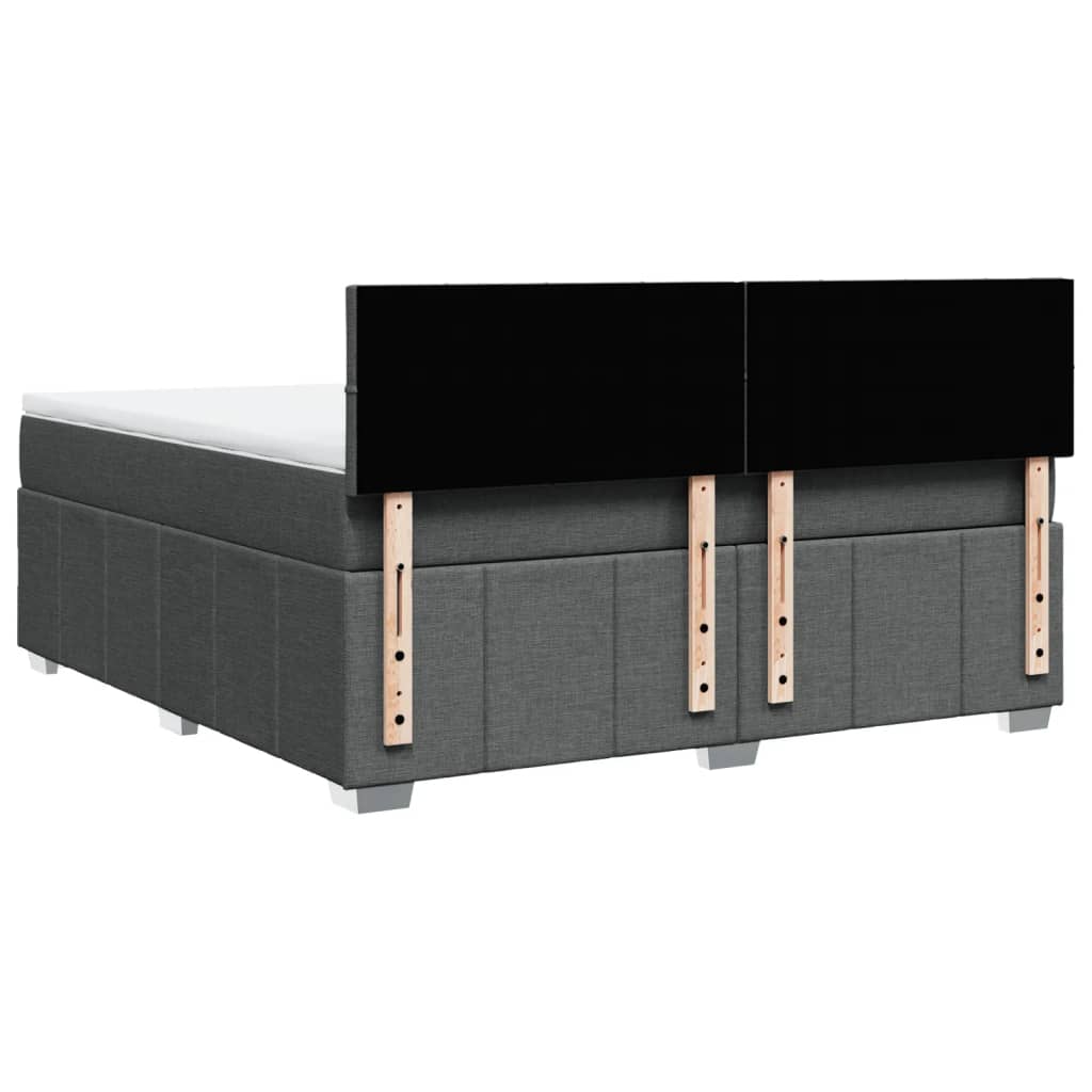 Boxspring met matras stof donkergrijs 180x200 cm