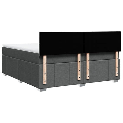 Boxspring met matras stof donkergrijs 180x200 cm