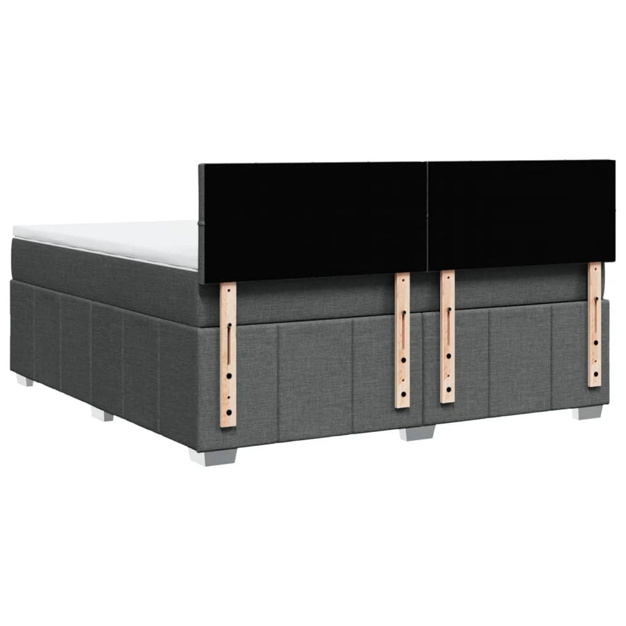 Boxspring met matras stof donkergrijs 180x200 cm
