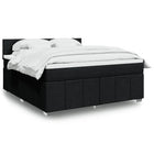 Box spring with mattress, black fabric, 180x200 cm