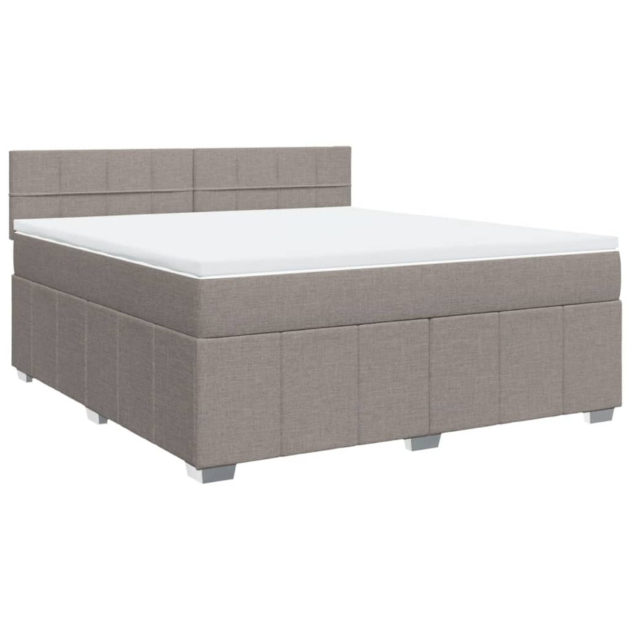 Boxspring met matras stof taupe 180x200 cm