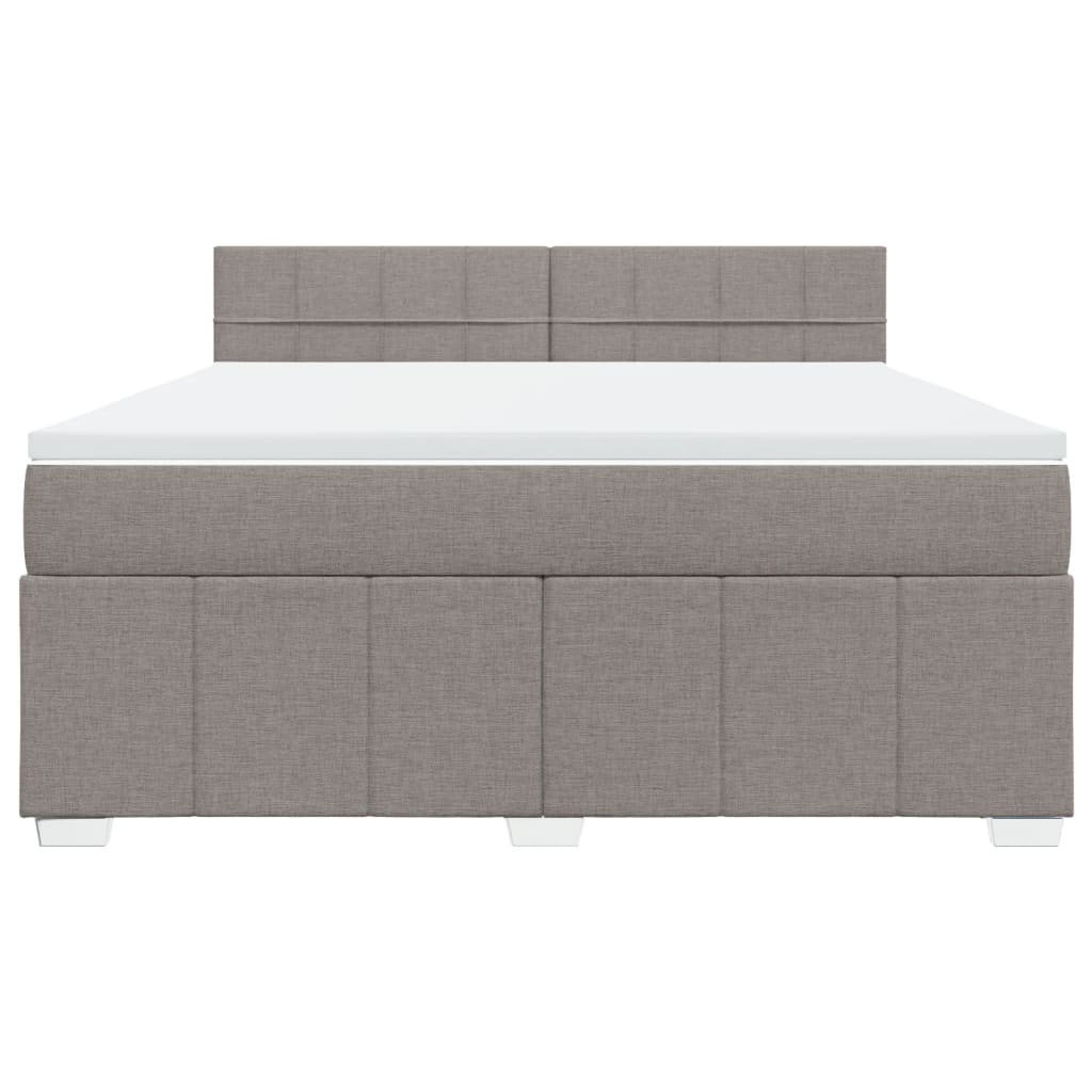 Boxspring met matras stof taupe 180x200 cm