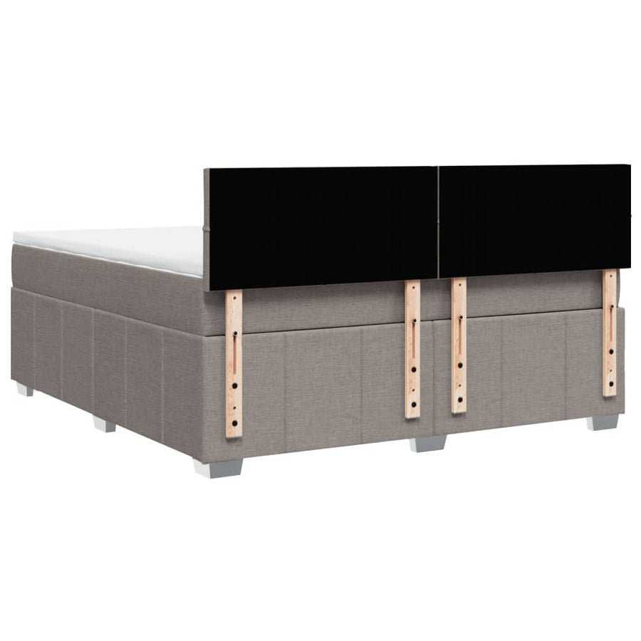 Boxspring met matras stof taupe 180x200 cm