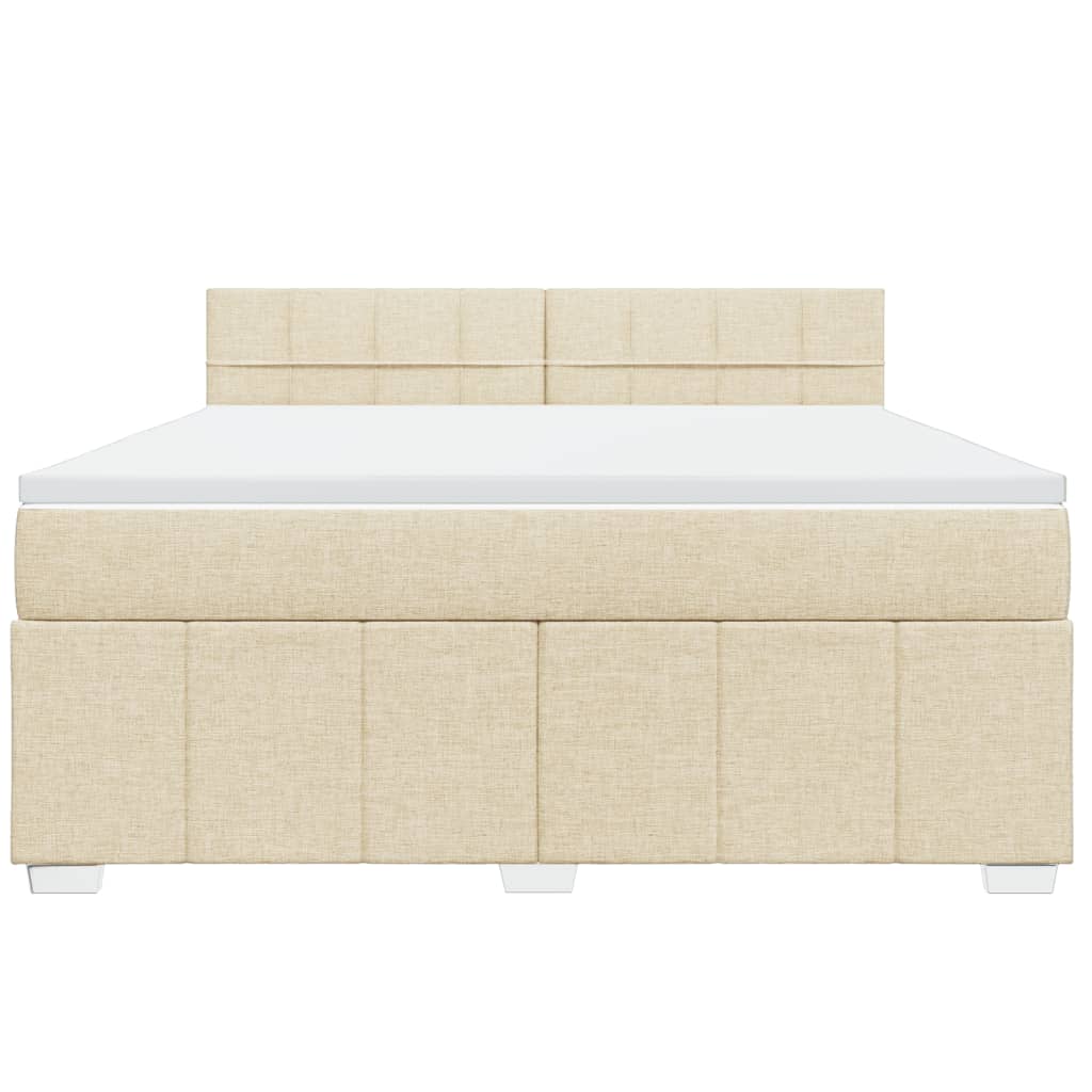 Boxspring met matras stof crèmekleurig 180x200 cm