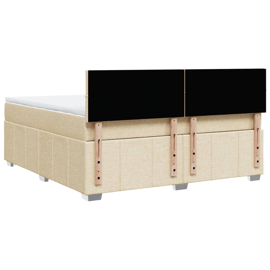 Boxspring met matras stof crèmekleurig 180x200 cm