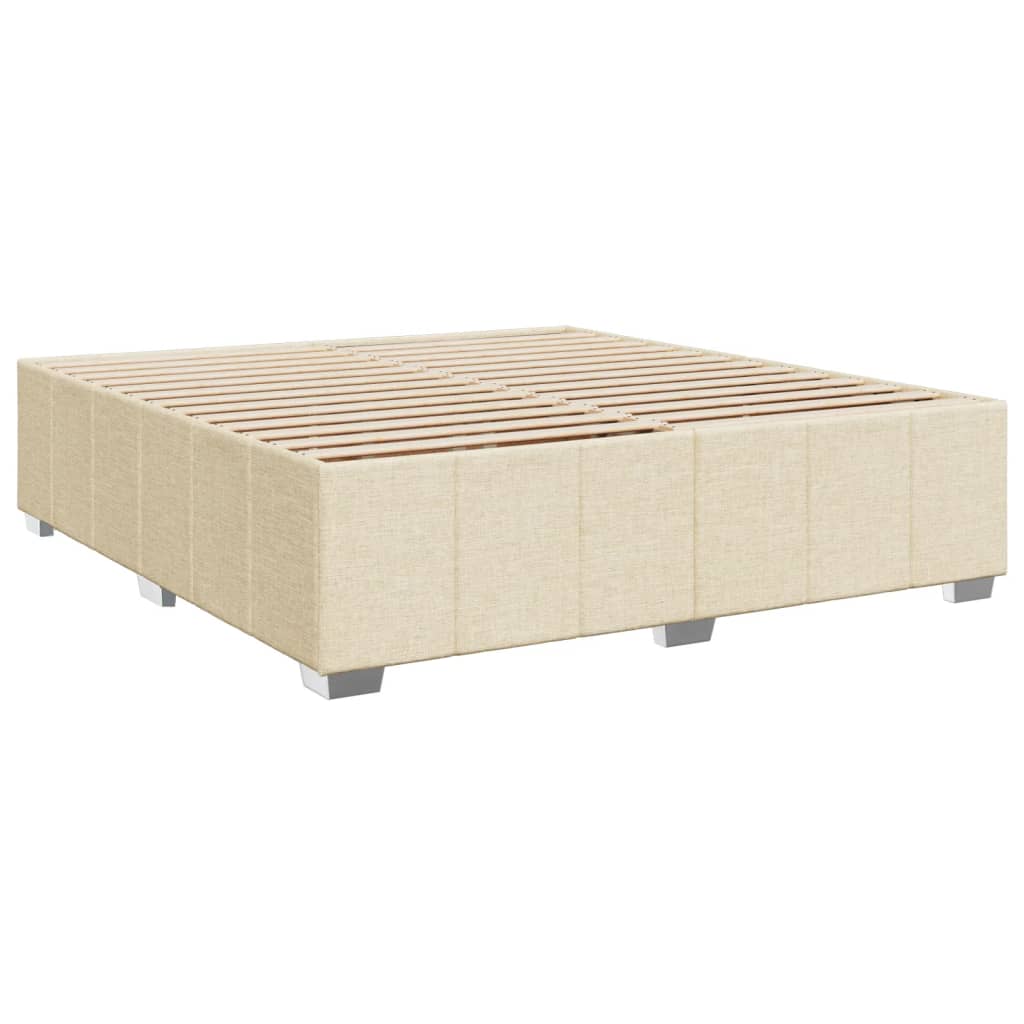 Boxspring met matras stof crèmekleurig 180x200 cm