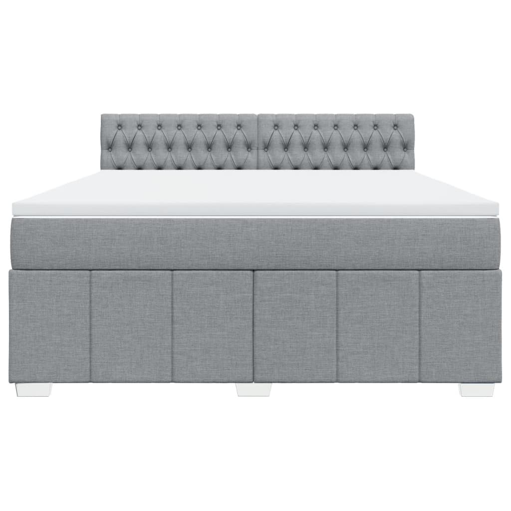Boxspring met matras stof lichtgrijs 180x200 cm