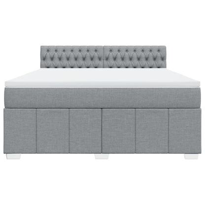 Boxspring met matras stof lichtgrijs 180x200 cm