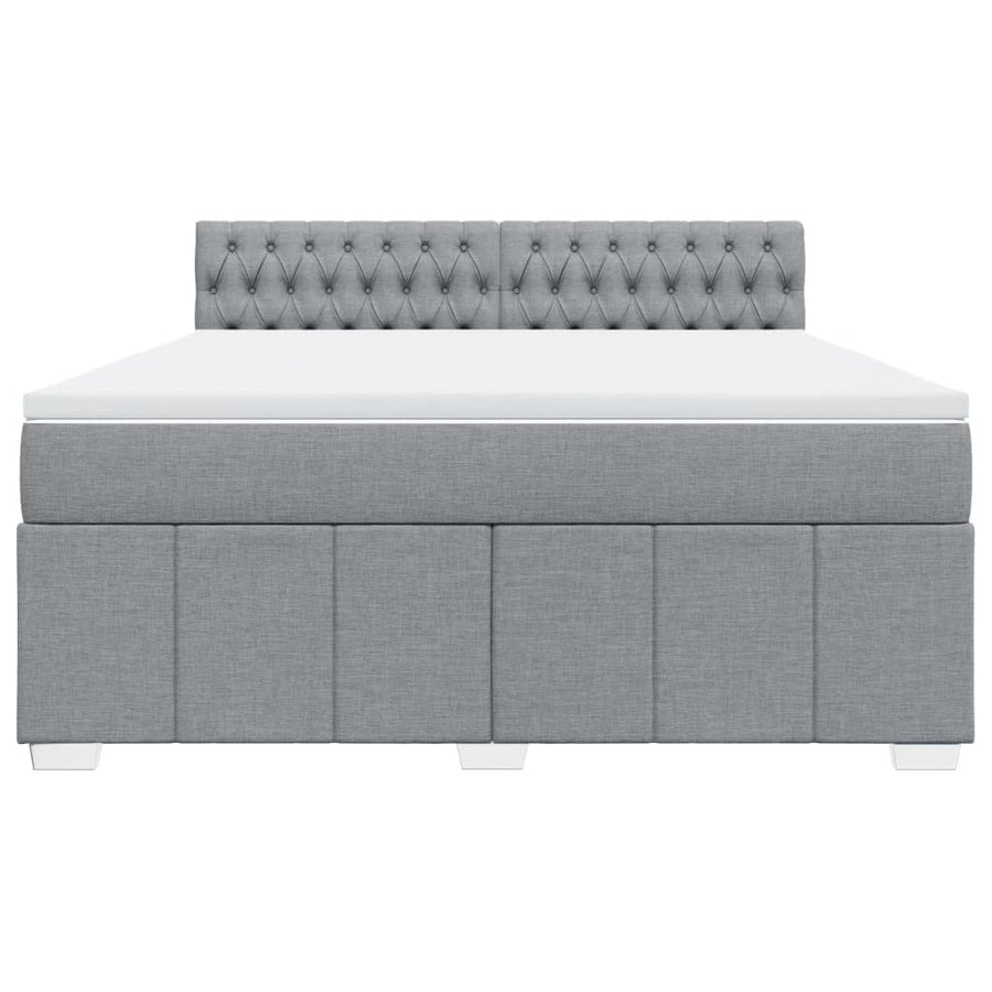 Boxspring met matras stof lichtgrijs 180x200 cm