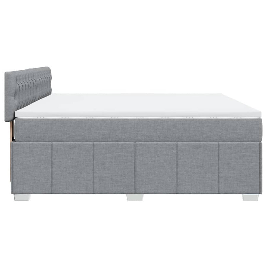 Boxspring met matras stof lichtgrijs 180x200 cm