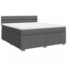 Boxspring met matras stof donkergrijs 180x200 cm