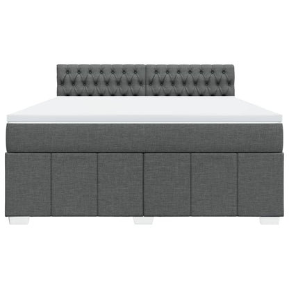 Boxspring met matras stof donkergrijs 180x200 cm