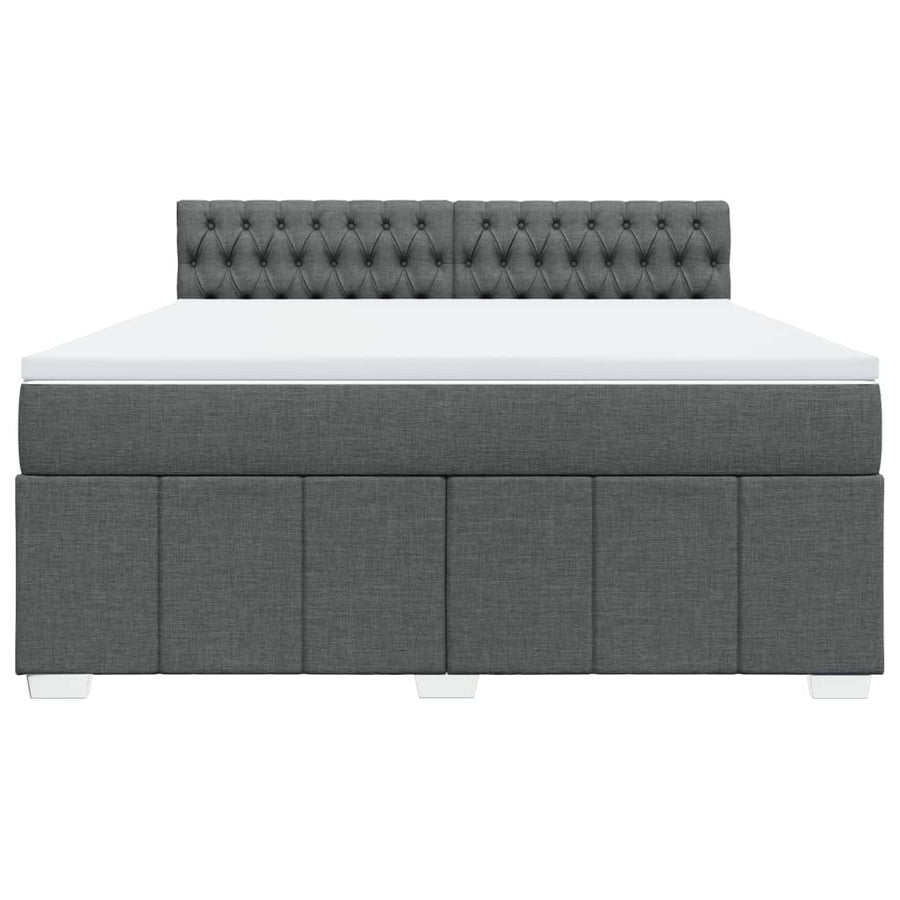 Boxspring met matras stof donkergrijs 180x200 cm