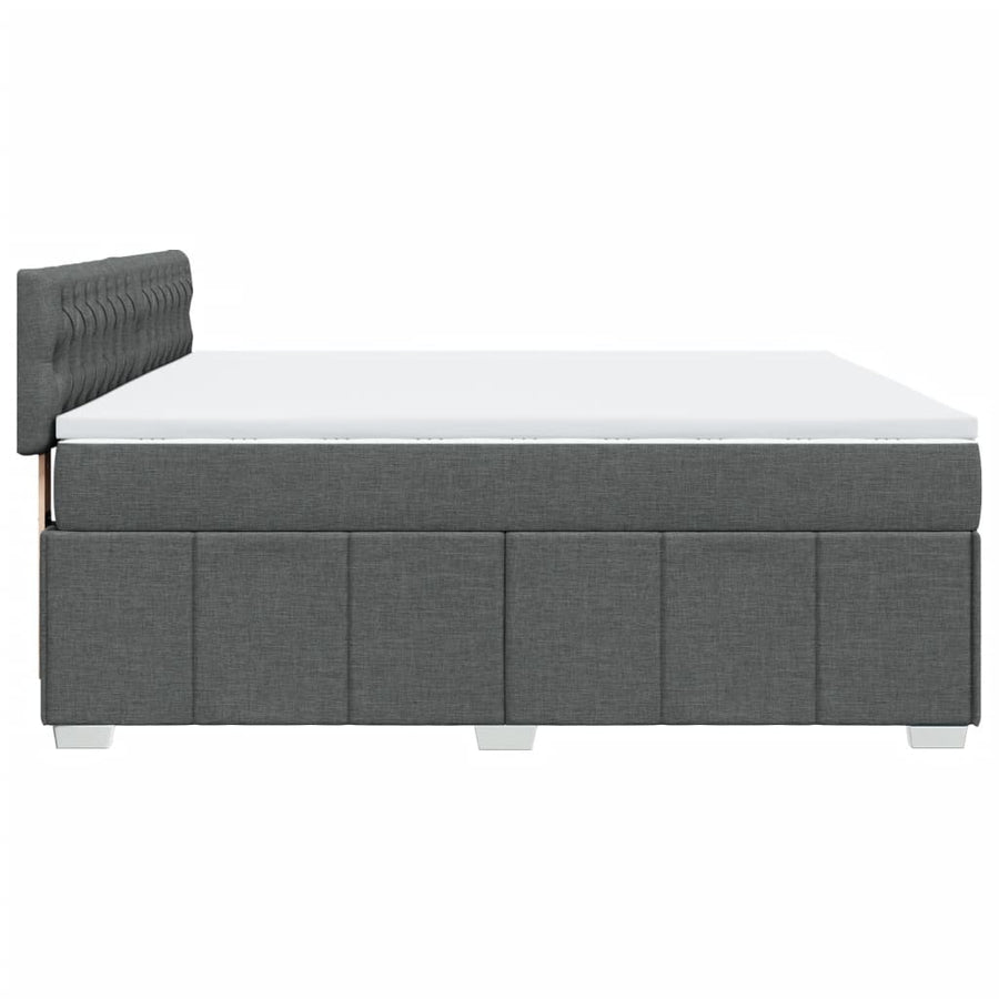 Boxspring met matras stof donkergrijs 180x200 cm