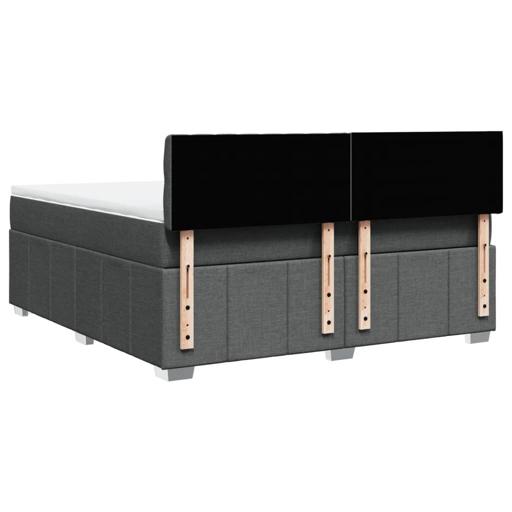 Boxspring met matras stof donkergrijs 180x200 cm