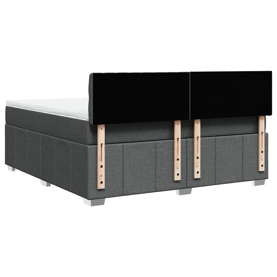 Boxspring met matras stof donkergrijs 180x200 cm