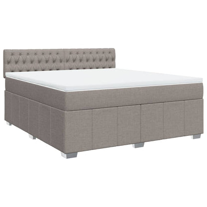 Boxspring met matras stof taupe 180x200 cm