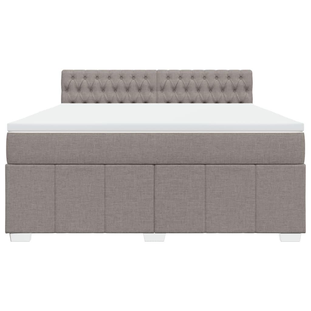 Boxspring met matras stof taupe 180x200 cm