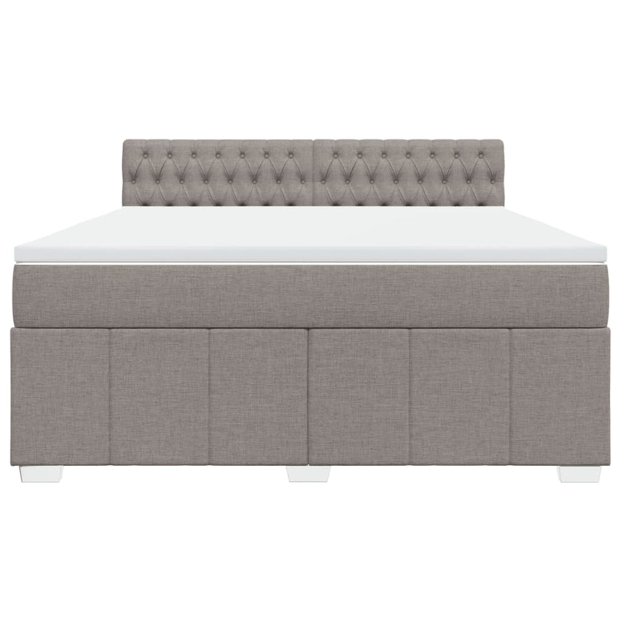 Boxspring met matras stof taupe 180x200 cm