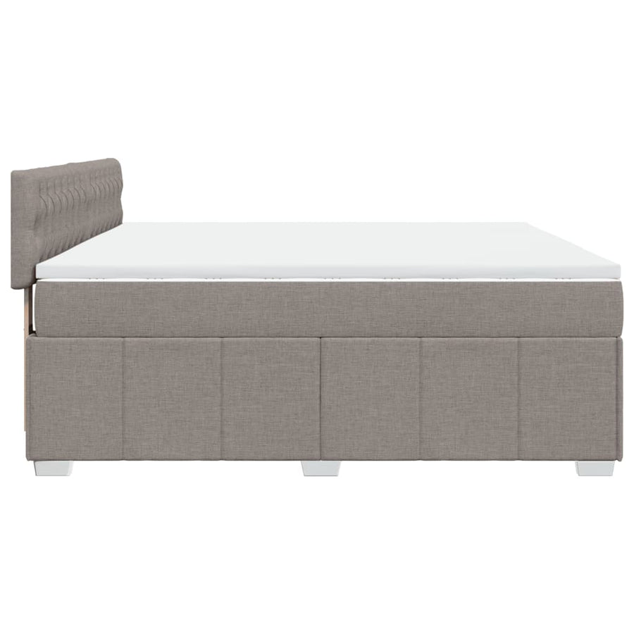 Boxspring met matras stof taupe 180x200 cm