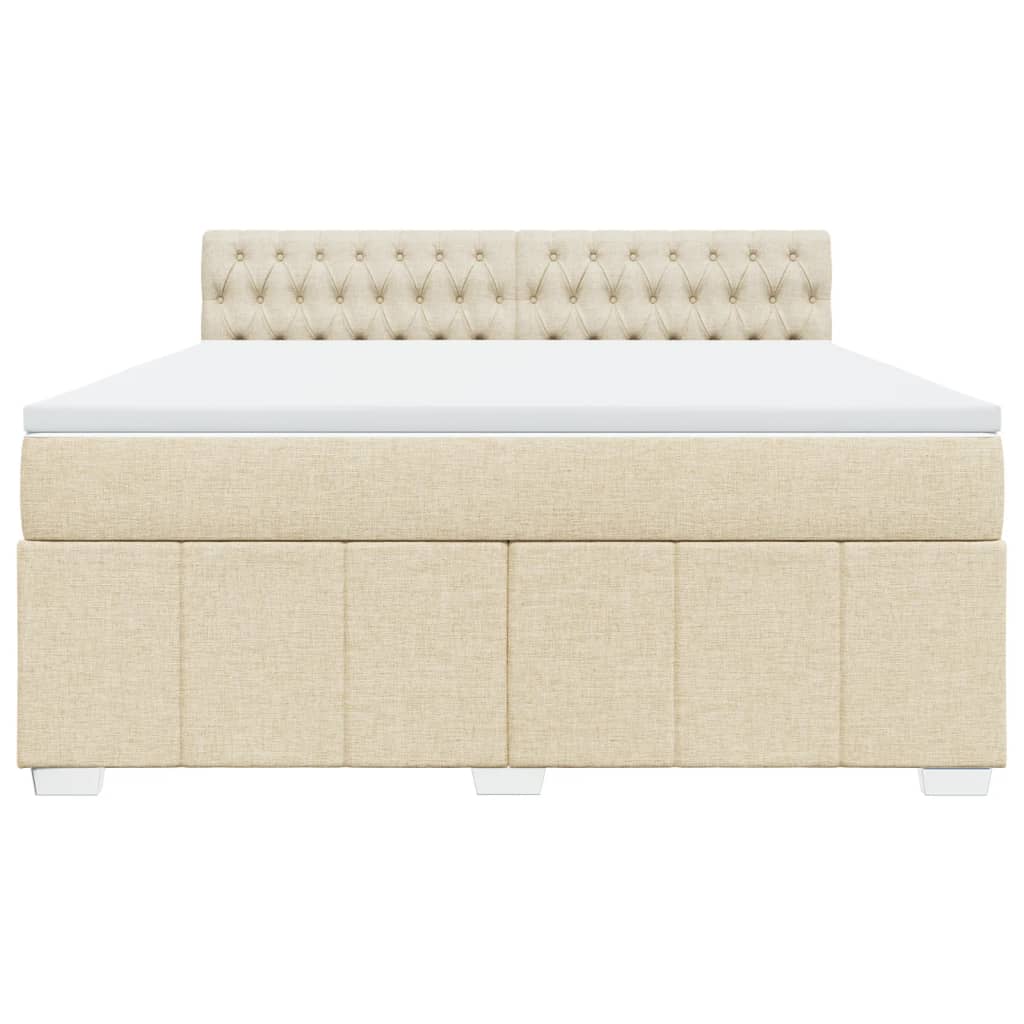 Boxspring met matras stof crèmekleurig 180x200 cm