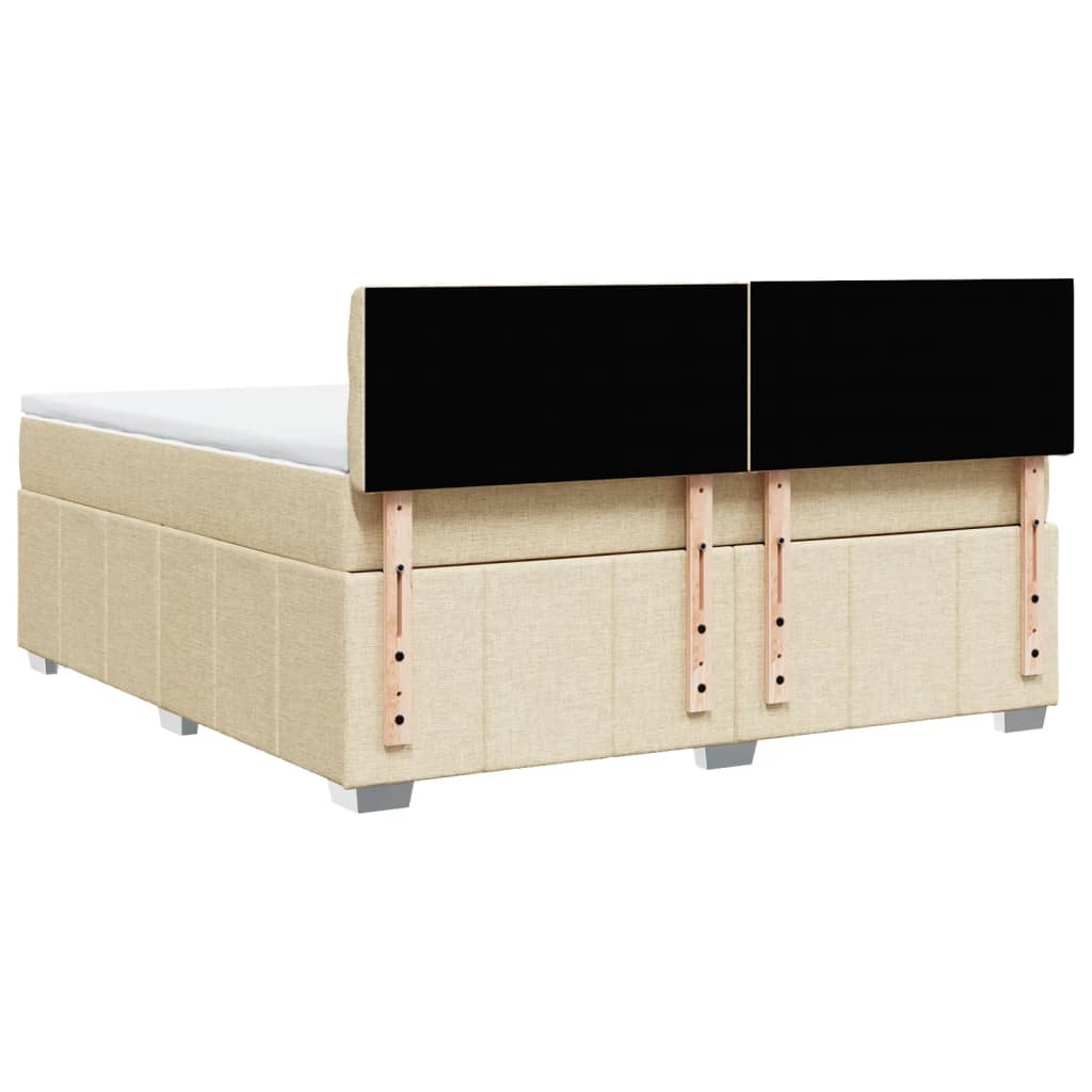 Boxspring met matras stof crèmekleurig 180x200 cm
