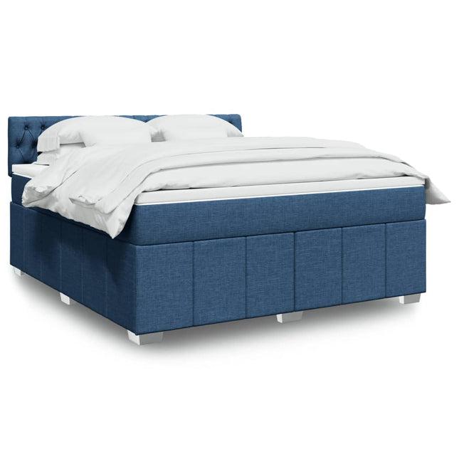 Boxspring met matras stof blauw 180x200 cm