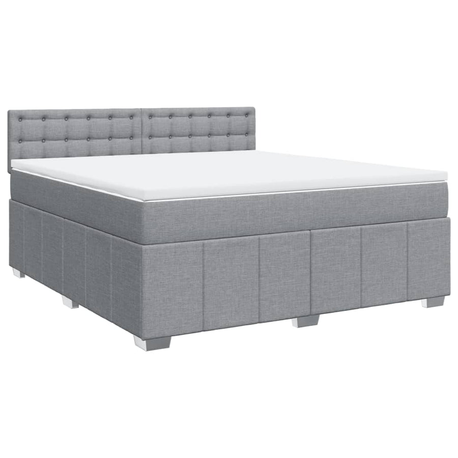 Boxspring met matras stof lichtgrijs 180x200 cm