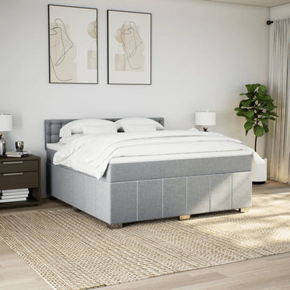 Boxspring met matras stof lichtgrijs 180x200 cm