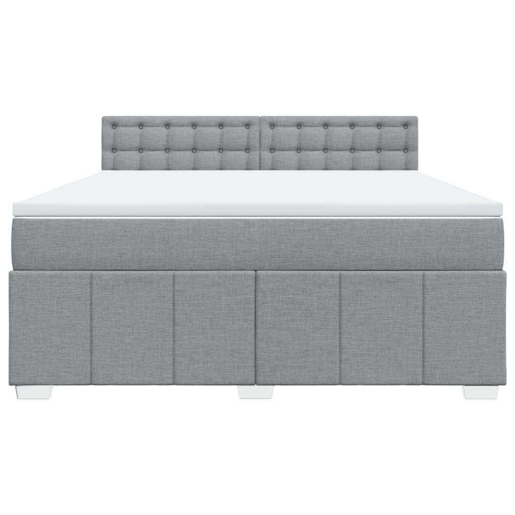 Boxspring met matras stof lichtgrijs 180x200 cm