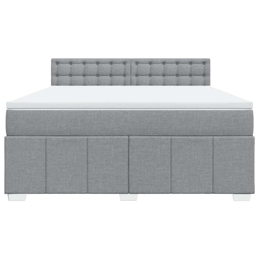 Boxspring met matras stof lichtgrijs 180x200 cm