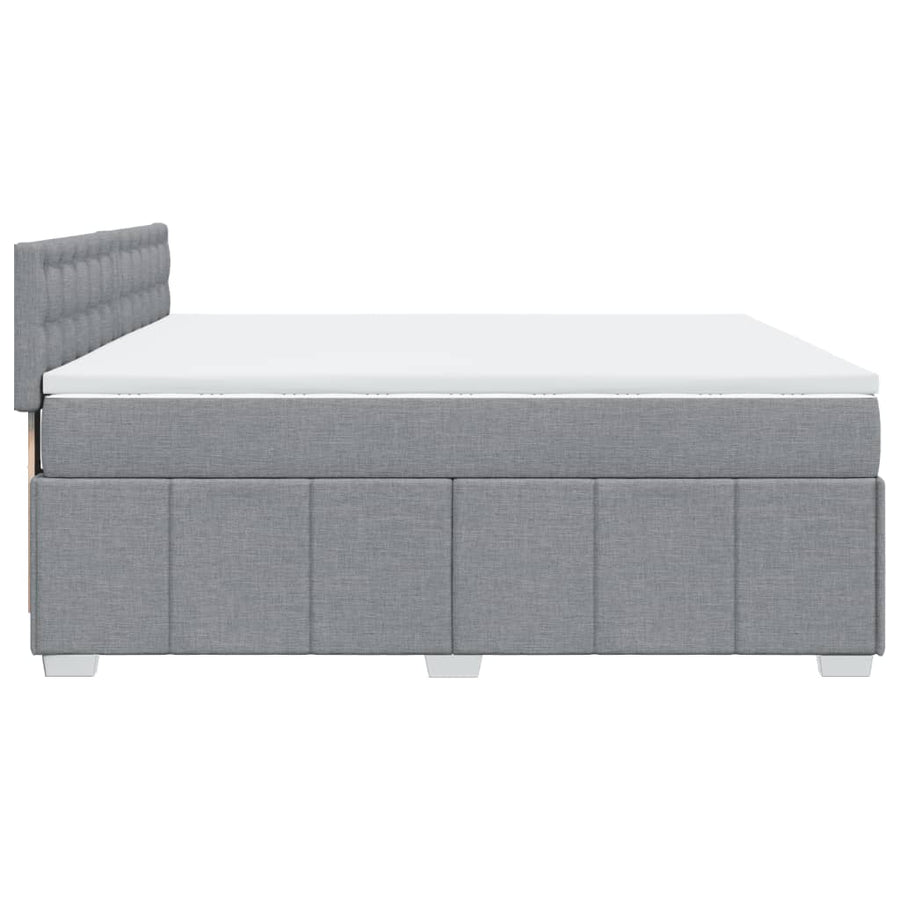 Boxspring met matras stof lichtgrijs 180x200 cm
